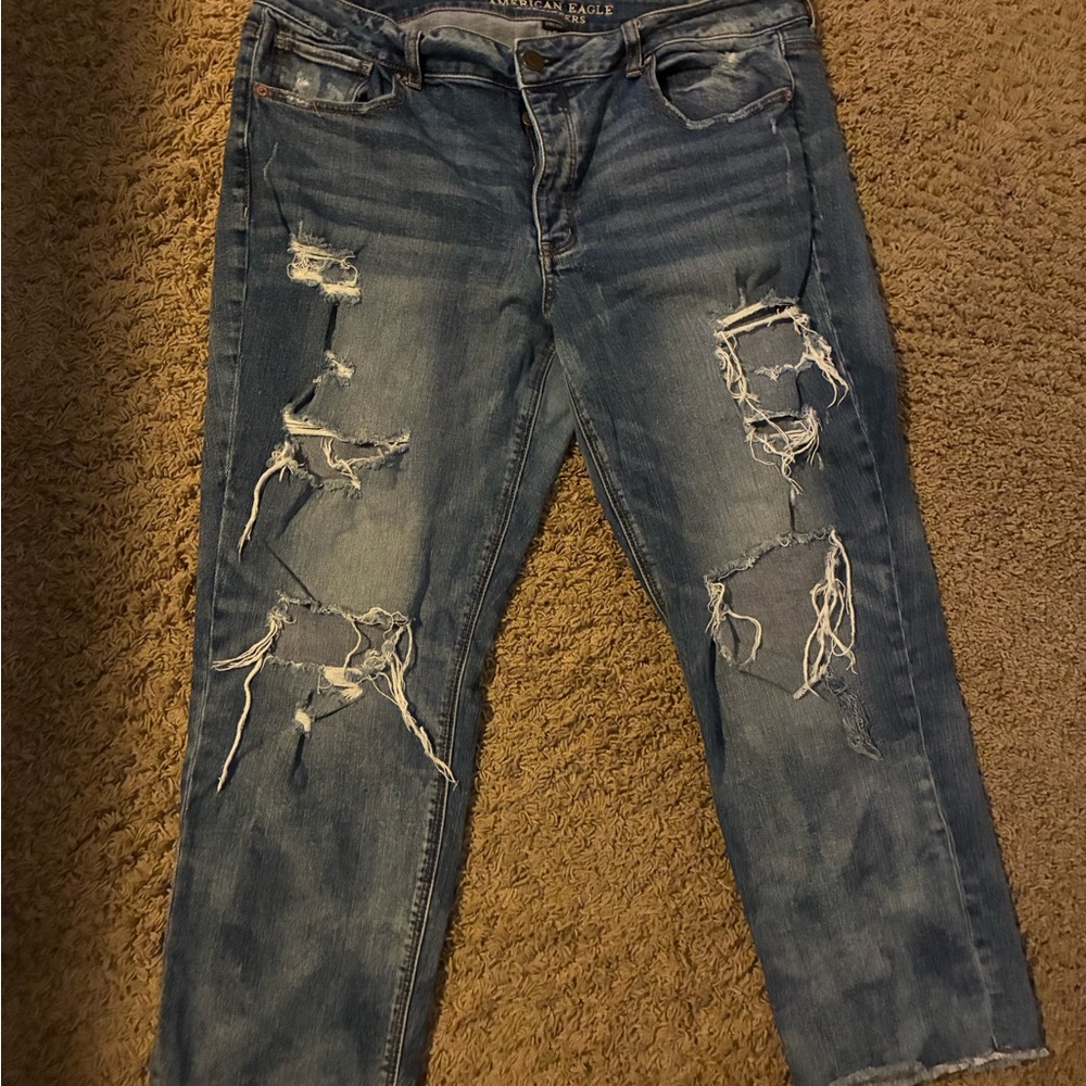 American Eagle Outfitters Women's Ripped Blue Jeans